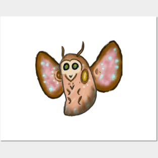 Cute Moth Drawing Posters and Art